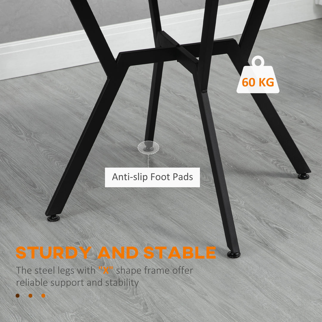 Dining Room Table with Black Legs Anti-slip Foot Pads for Living Room Dining Room 90 x 76 cm Brown