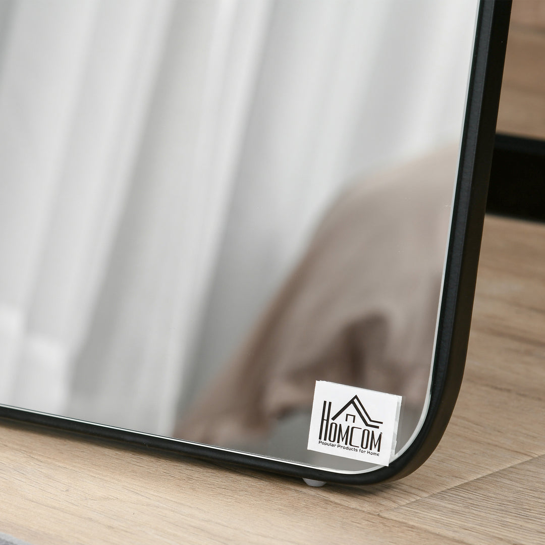 Full Length Mirror, Free Standing or Wall Hanging, Tall Full Body Mirror for Bedroom, Hallway, Black