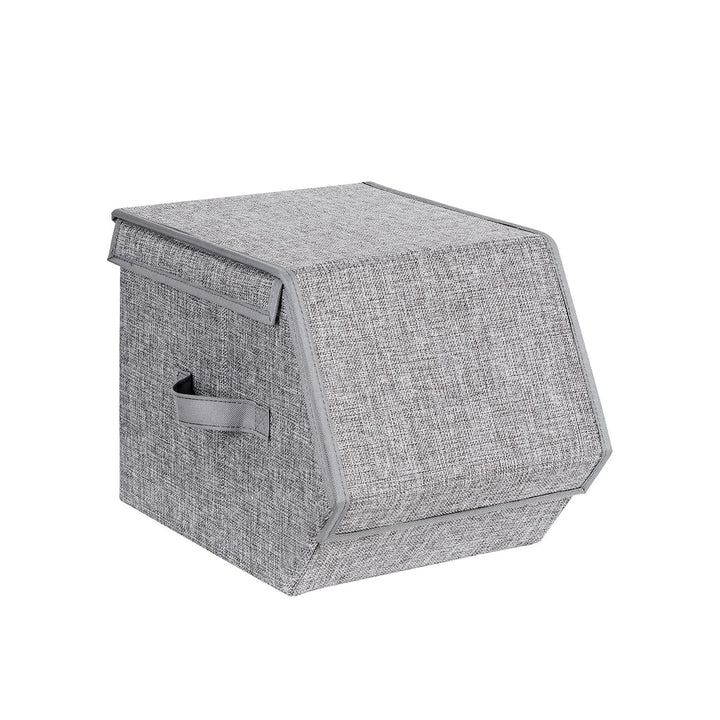 Set of 3 Stackable Storage Boxes with Lid
