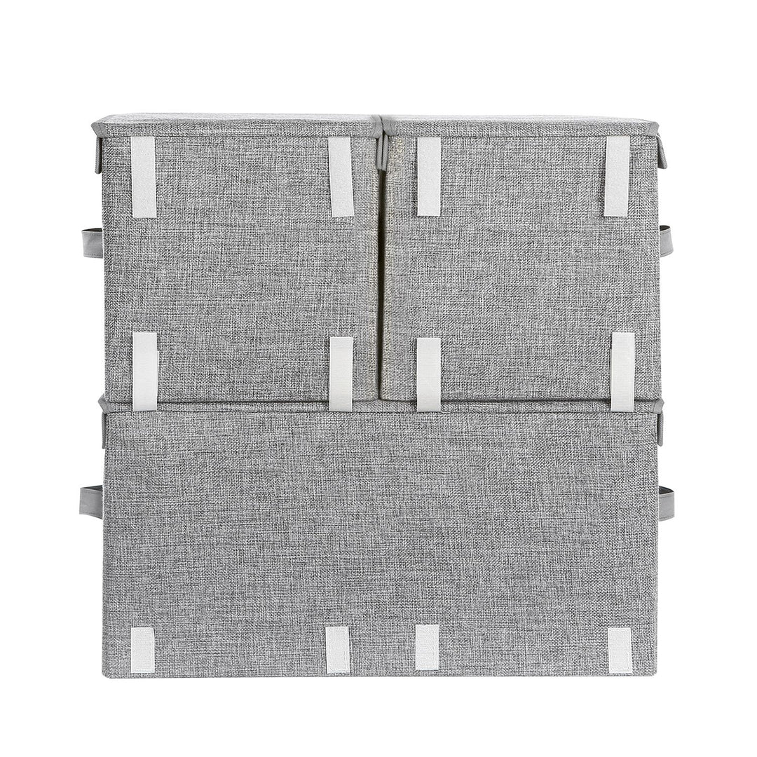Set of 3 Stackable Storage Boxes with Lid