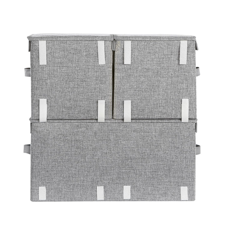 Set of 3 Stackable Storage Boxes with Lid