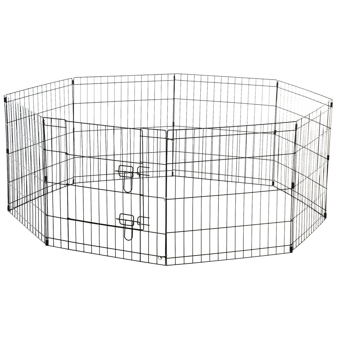PawHut Pet Cage 8 Panel Metal Small Fence 24-inch