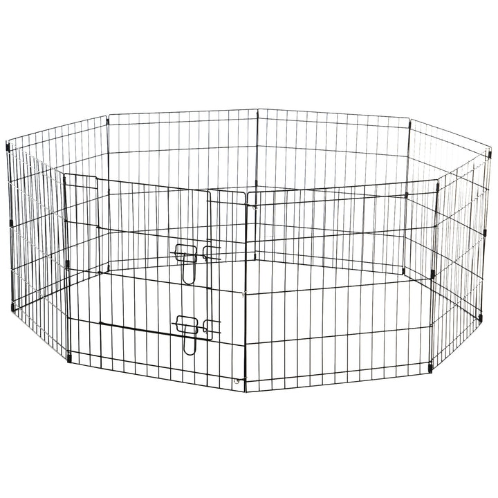 PawHut Pet Cage 8 Panel Metal Small Fence 24-inch