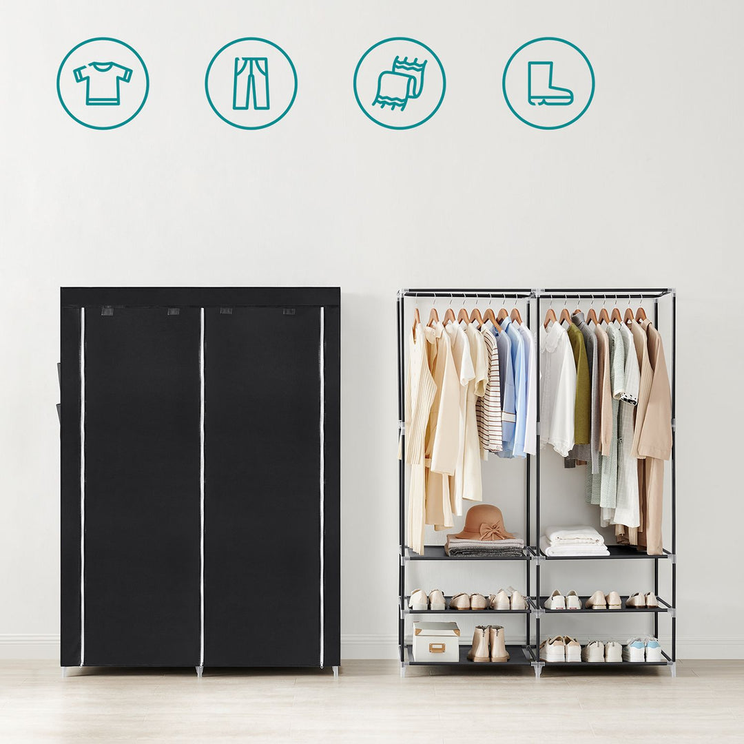 Portable Wardrobe with 2 Hanging Rails