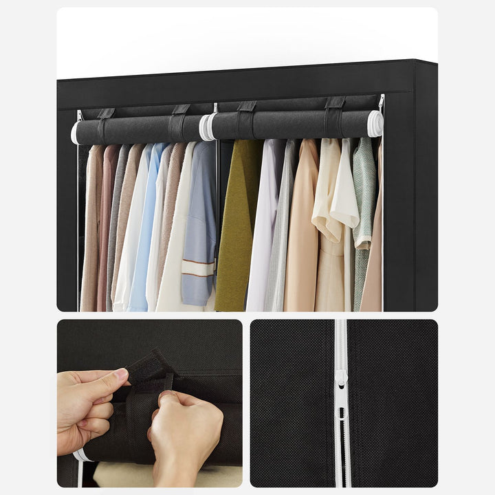 Portable Wardrobe with 2 Hanging Rails