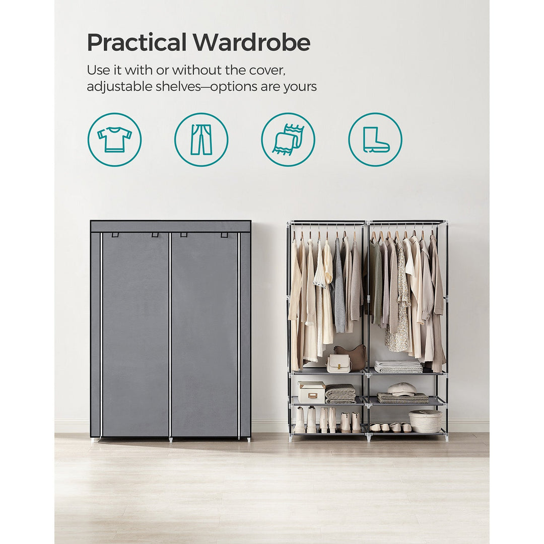 Clothes Wardrobe with 2 Hanging Rails