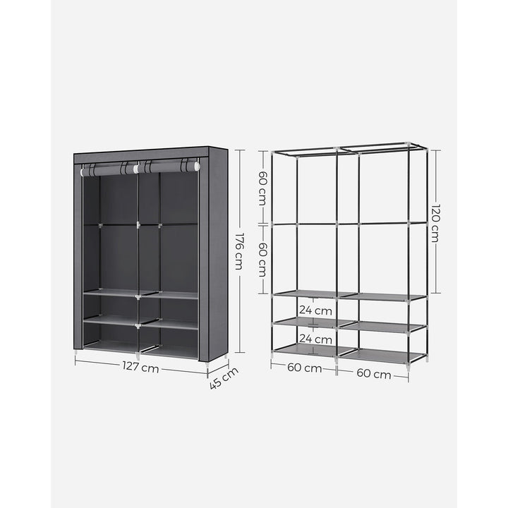 Clothes Wardrobe with 2 Hanging Rails