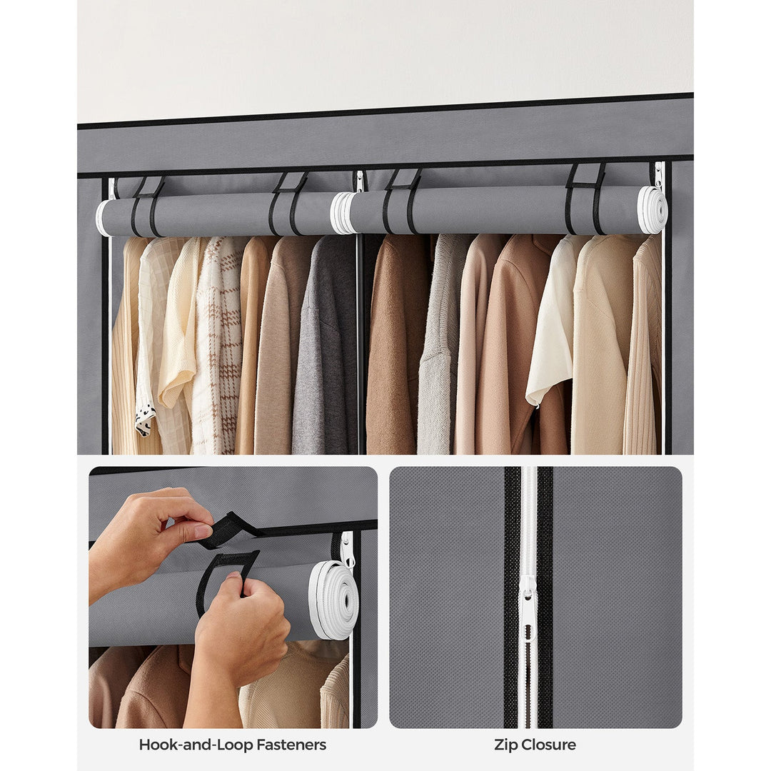 Clothes Wardrobe with 2 Hanging Rails