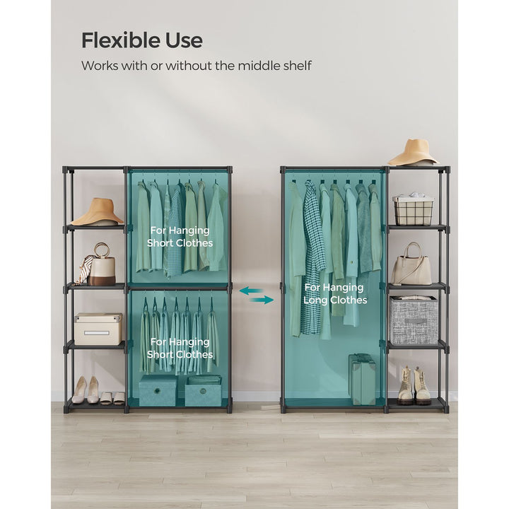 Foldable Wardrobe with Clothes Rails 43 x 124 x 182 cm