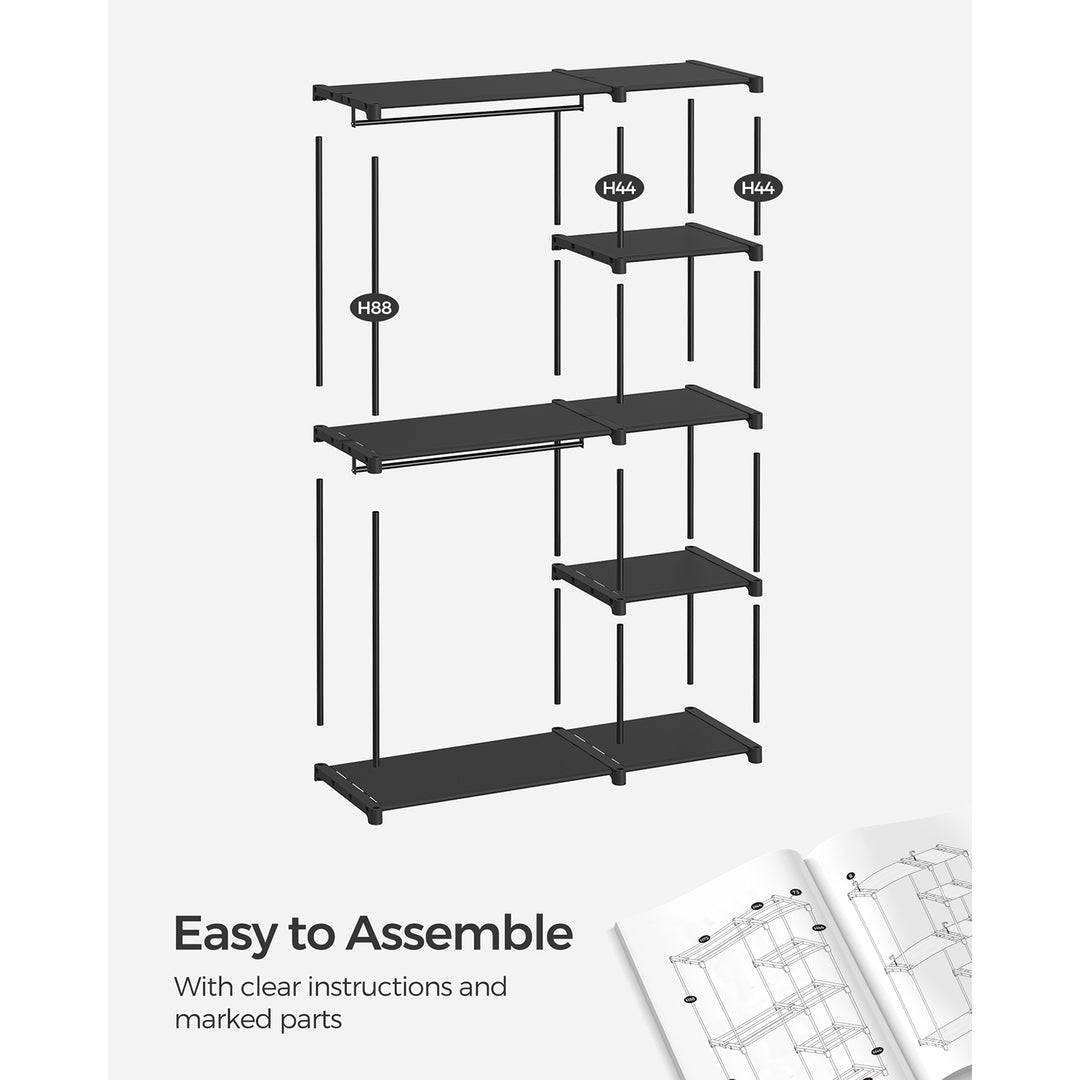 Foldable Wardrobe with Clothes Rails 43 x 124 x 182 cm