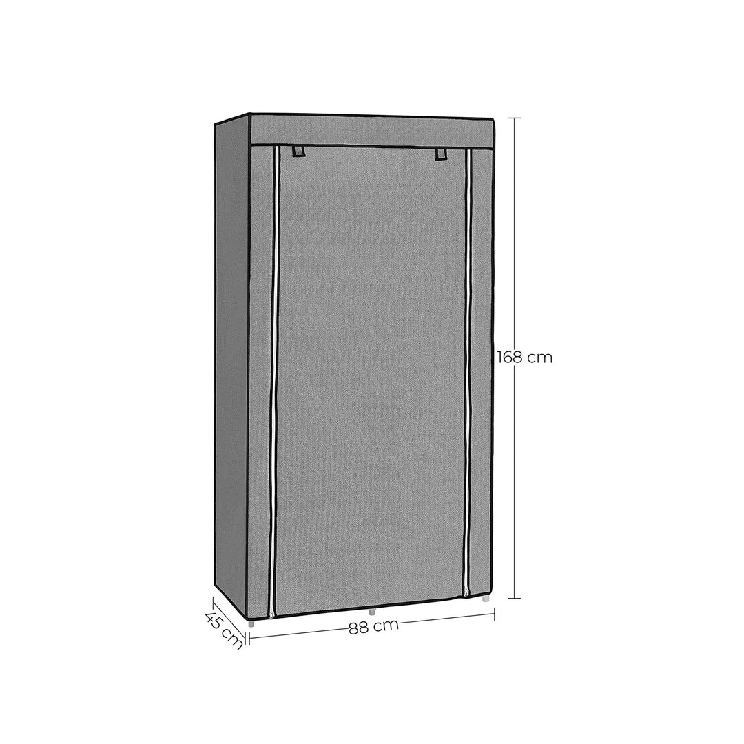 Grey Small Portable Closet with Metal Frame & Fabric Cover