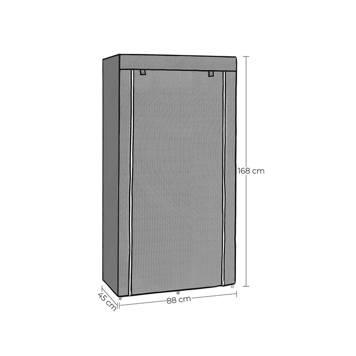 Grey Small Portable Closet with Metal Frame & Fabric Cover