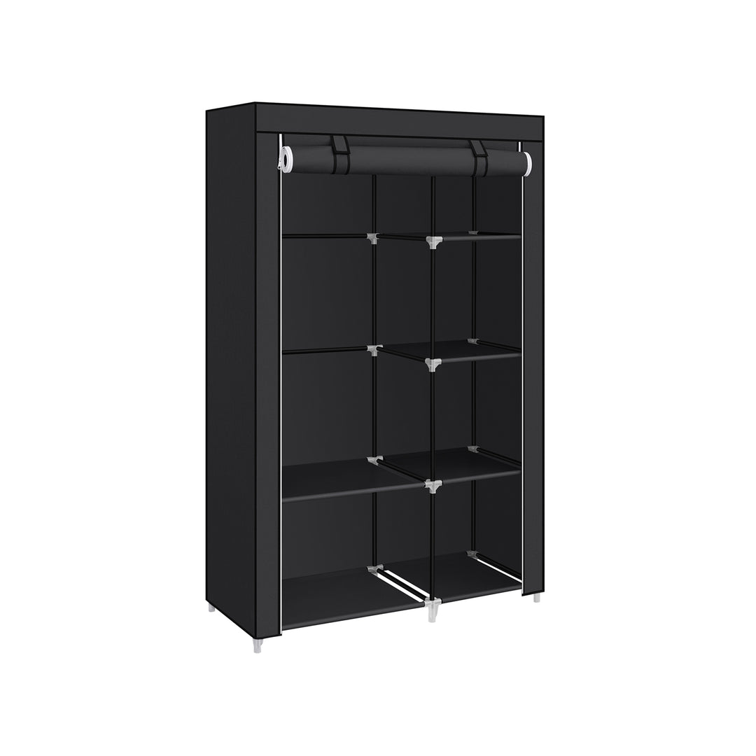 Black Portable Wardrobe with Fabric Cover