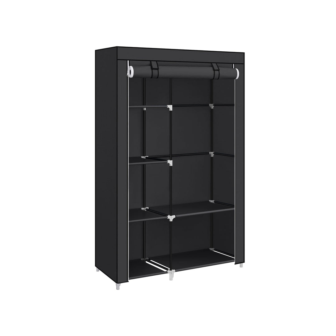 SONGMICS Black Portable Wardrobe with Fabric Cover