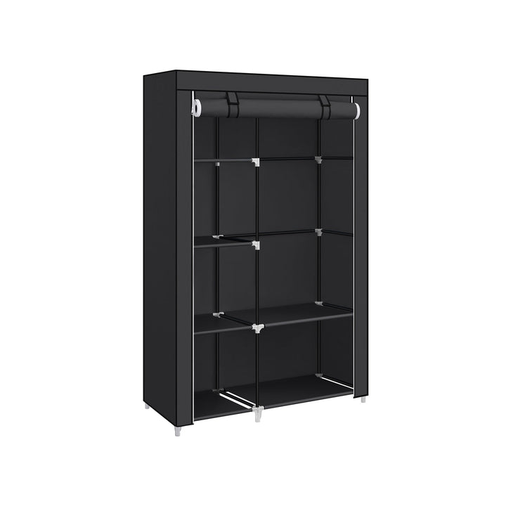 SONGMICS Black Portable Wardrobe with Fabric Cover