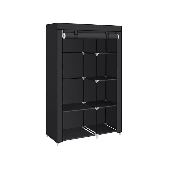 SONGMICS Black Portable Wardrobe with Fabric Cover