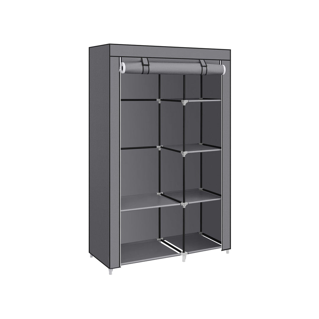 SONGMICS Grey Portable Wardrobe with Fabric Cover