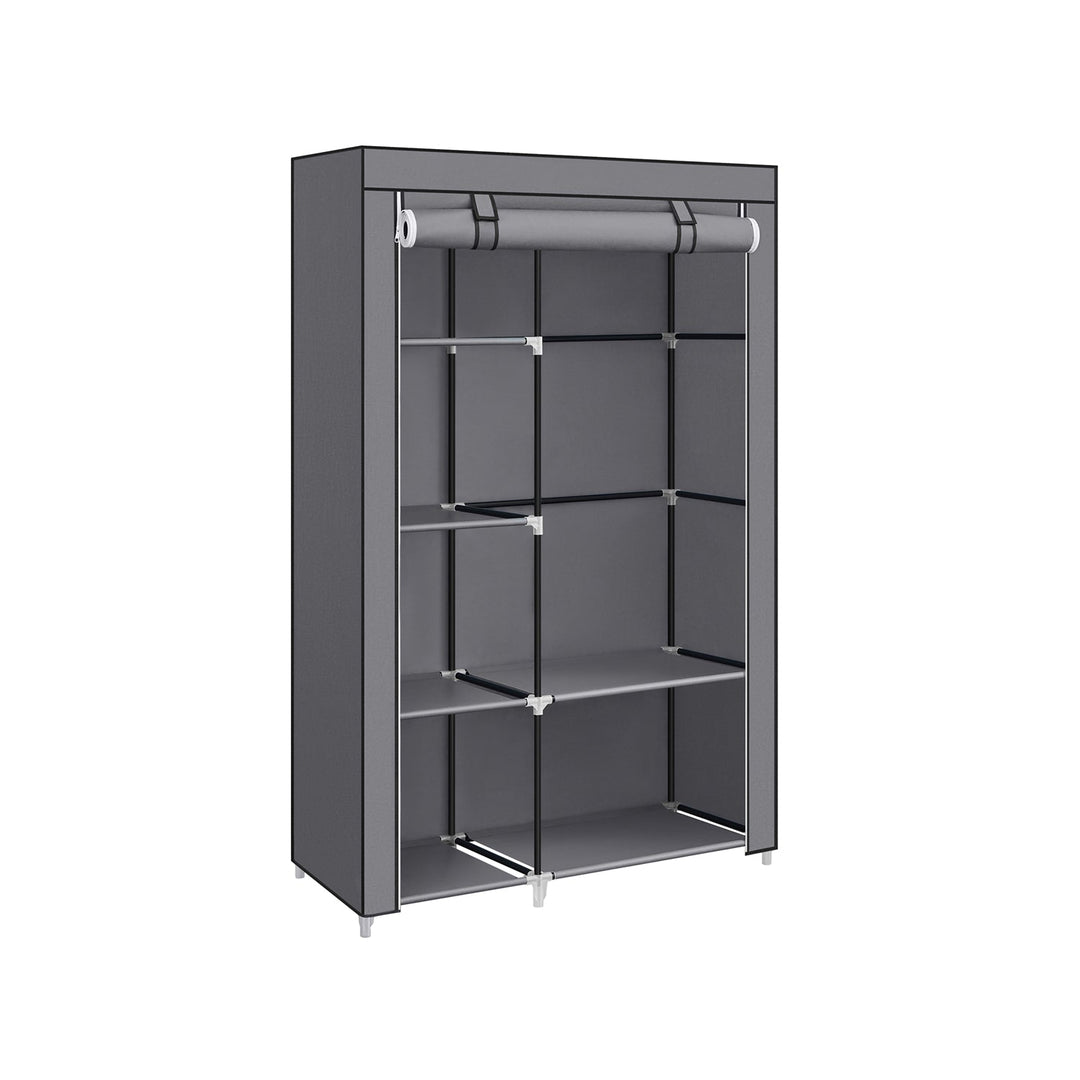 SONGMICS Grey Portable Wardrobe with Fabric Cover