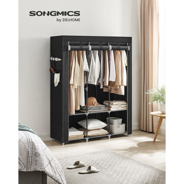 Portable Wardrobe with 3 Hanging Rails