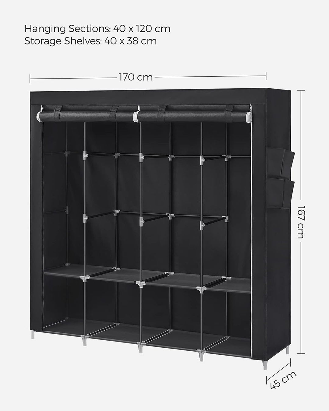 Clothes Wardrobe with Fabric Cover