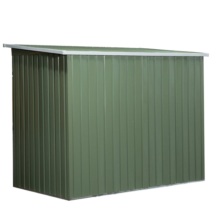 Outsunny Pend Garden Storage Shed w/ Foundation Double Door Ventilation Window Sloped Roof Outdoor Equipment Tool Storage 213 x 130 x 173 cm