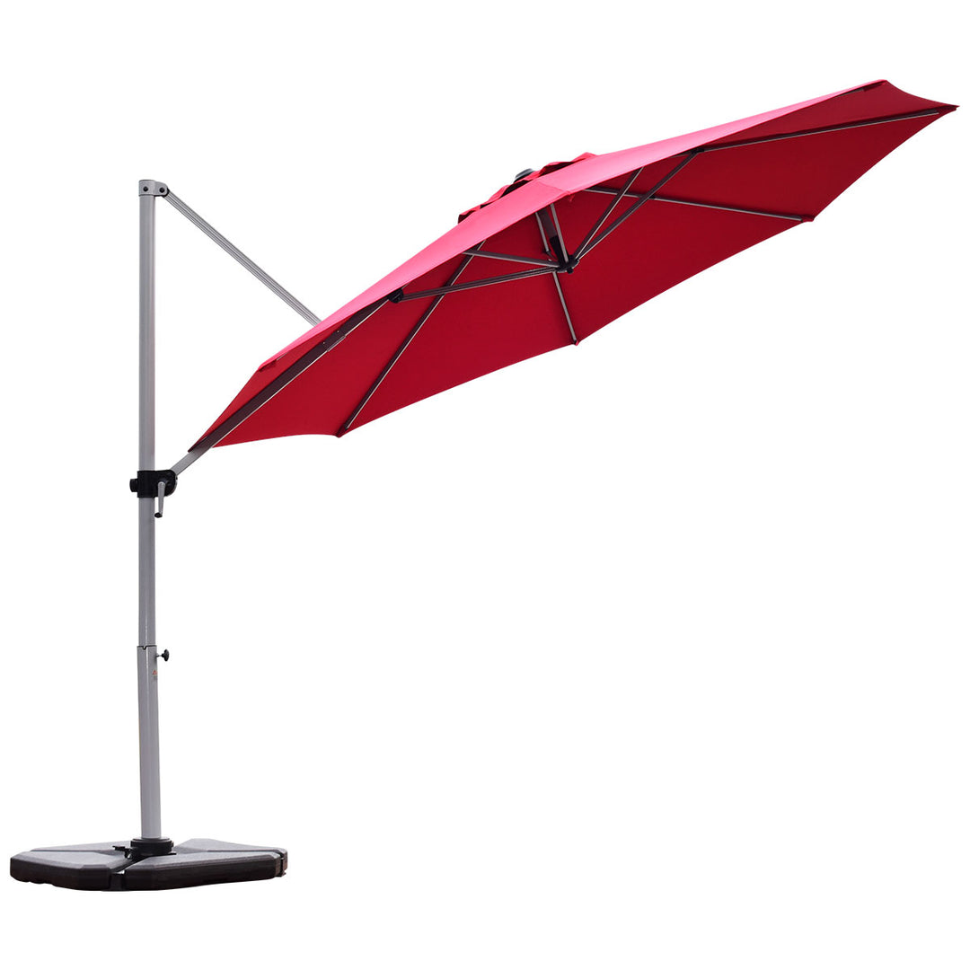 Umbrella with Tilting Adjustment and Cross base-Red