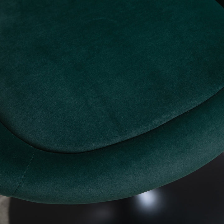 Dining Height Bar Stool Velvet-Touch Tufted Fabric Adjustable Height Armless Counter Chairs with Swivel Seat, Green
