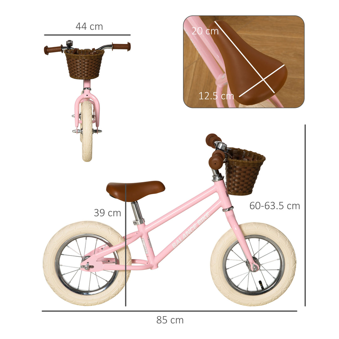 Kids Balance Bikes Toddler No Pedal Training Bicycle for 3-6 Year Old Boys Girls - Pink