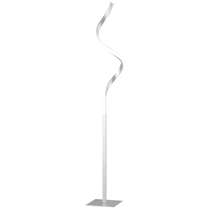 Standing Lamp for Living Room, Modern Spiral Standing Lamp with 3 Adjustable Brightness and Square Base, Silver