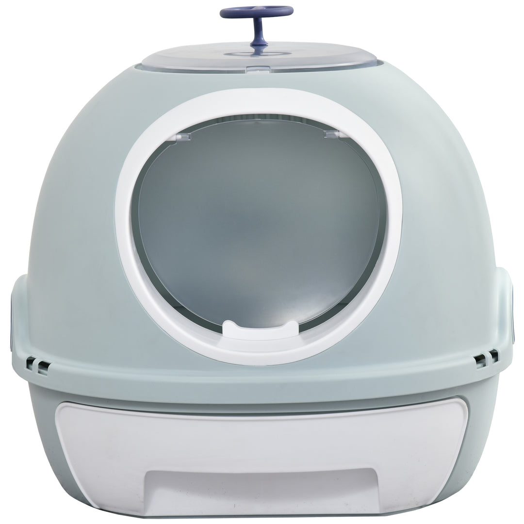 PawHut Cat Litter Box With Litter Scoop, Drawer-Type Easy To Clean, Skylight, Light And Easy To Move