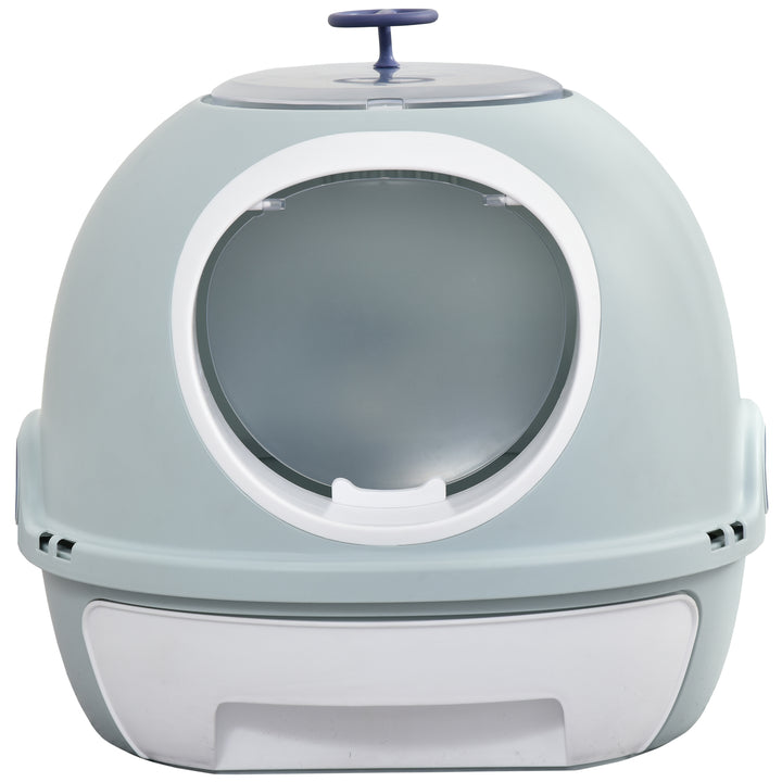 PawHut Cat Litter Box With Litter Scoop, Drawer-Type Easy To Clean, Skylight, Light And Easy To Move