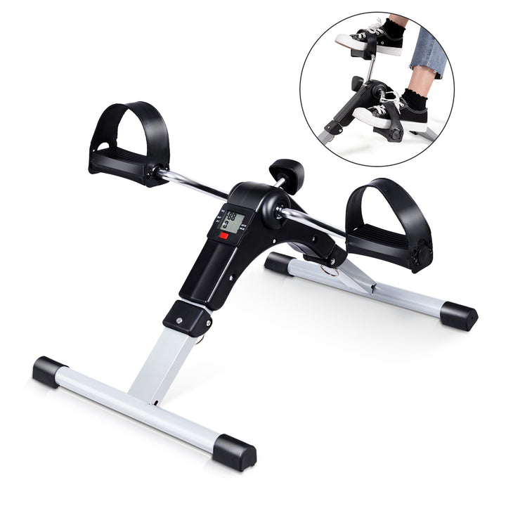 Mini Exercise Bike with Adjustable Resistance and LCD Screen Display