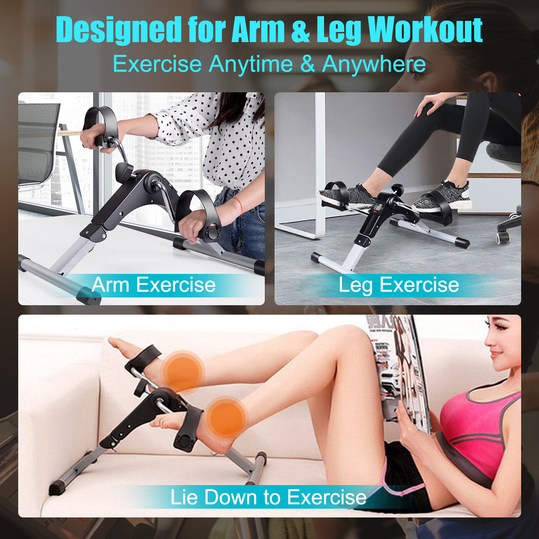 Mini Exercise Bike with Adjustable Resistance and LCD Screen Display