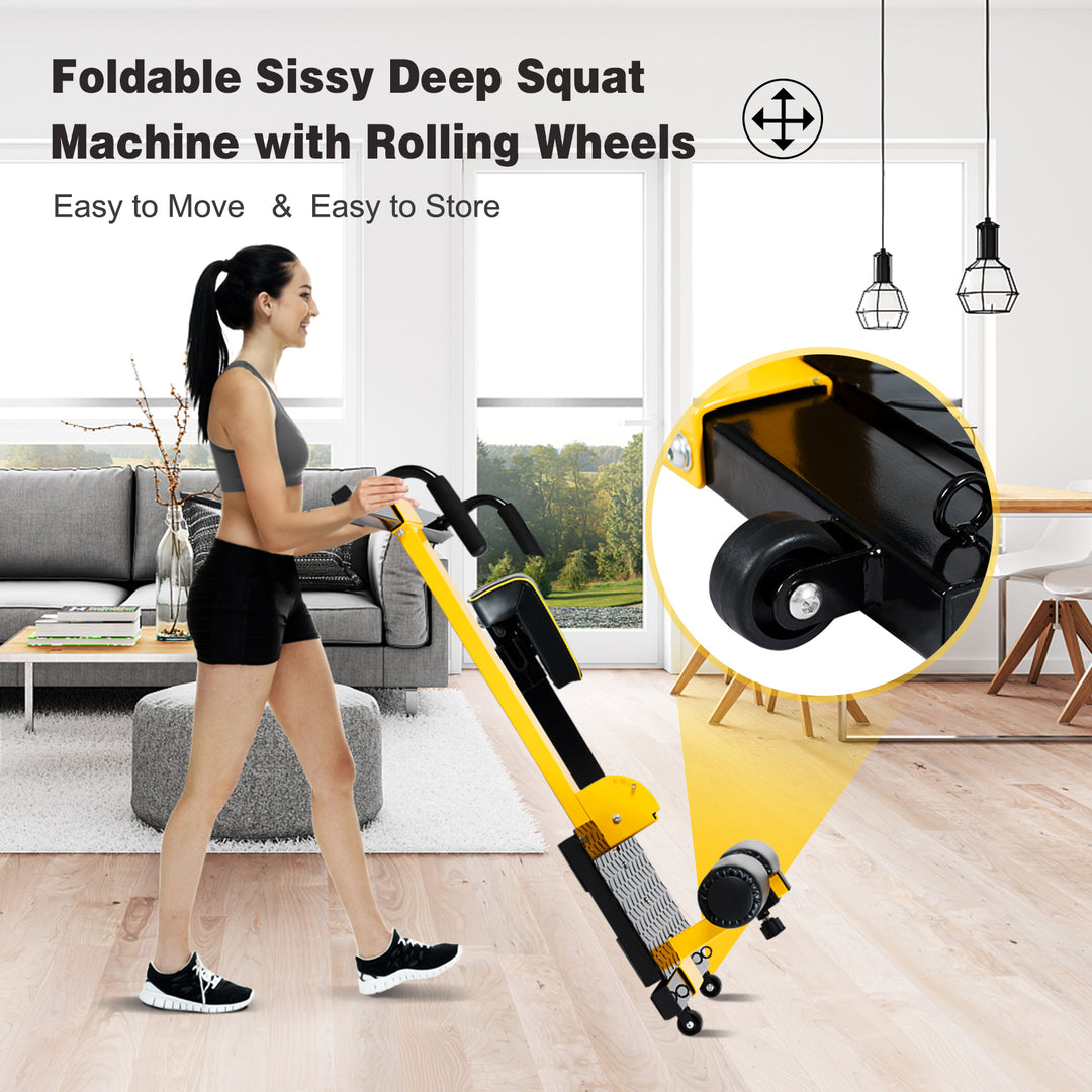 8-in-1 Squat Machine with Adjustable Cushion for Home Gym