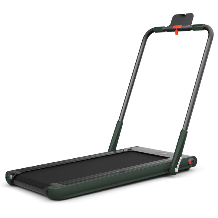 Folding Treadmill with LED Display Bluetooth Speaker-Green