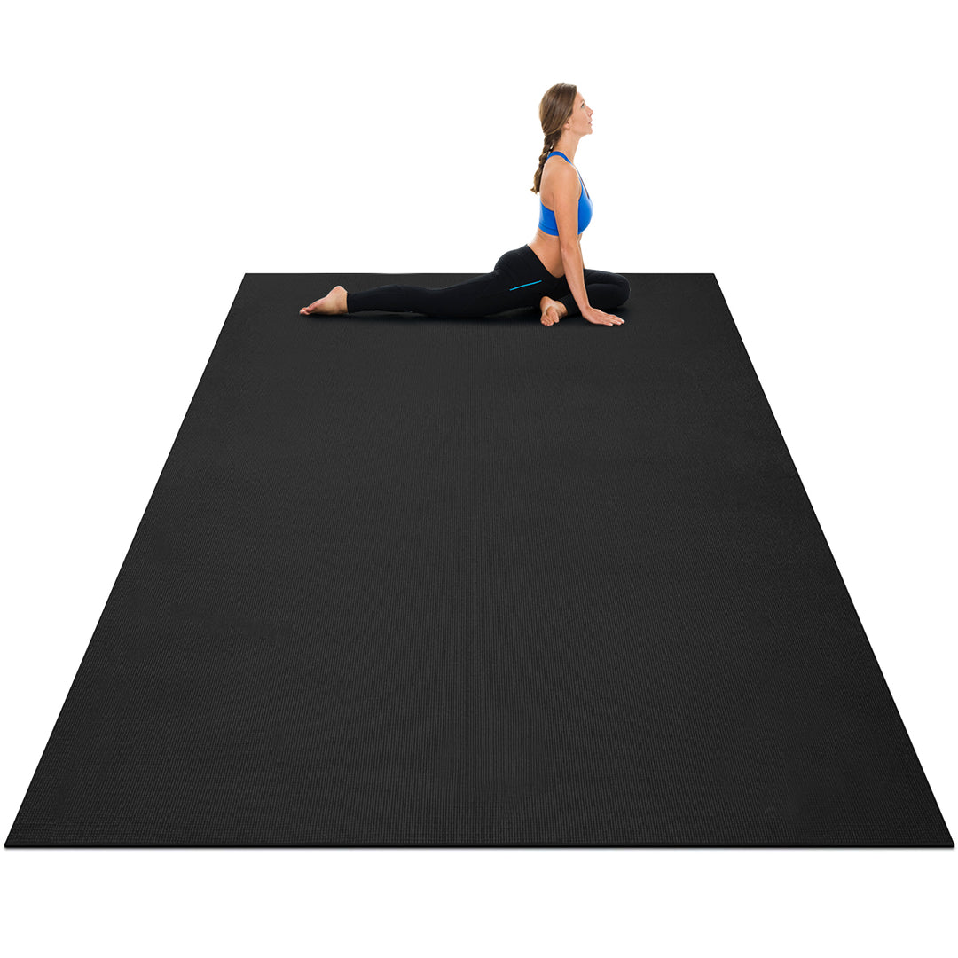 Thick Exercise Yoga Mat with Double-Sided Non-Slip Design-Black