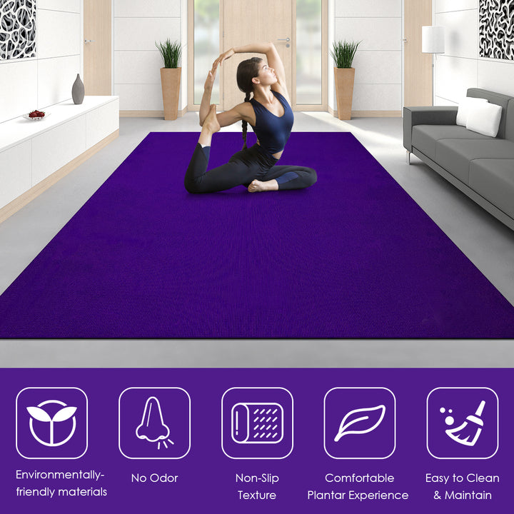 Thick Exercise Yoga Mat with Double-Sided Non-Slip Design-Purple