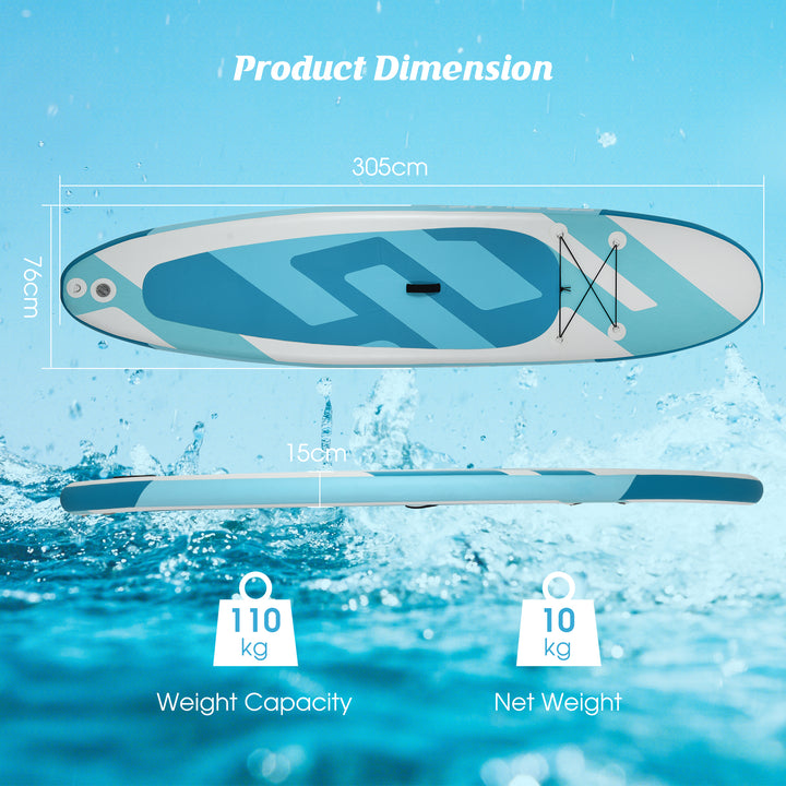 Inflatable Stand Up Paddle Board with Removable Fin-Blue