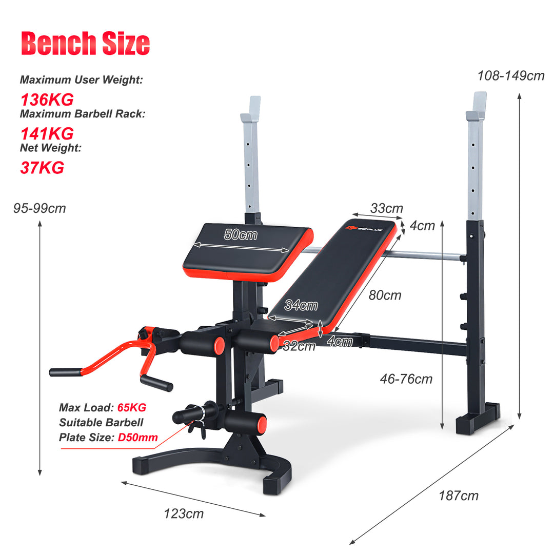Adjustable Weight Bench for Full-body Workout Strength Training