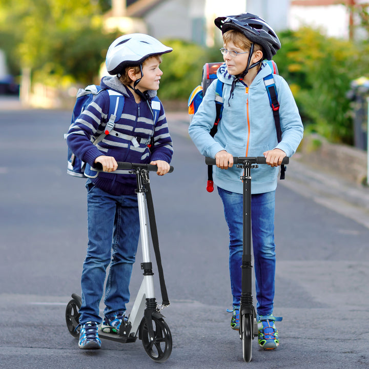 Folding Scooters with 2-Level Adjustable Handlebar for Adults-Silver