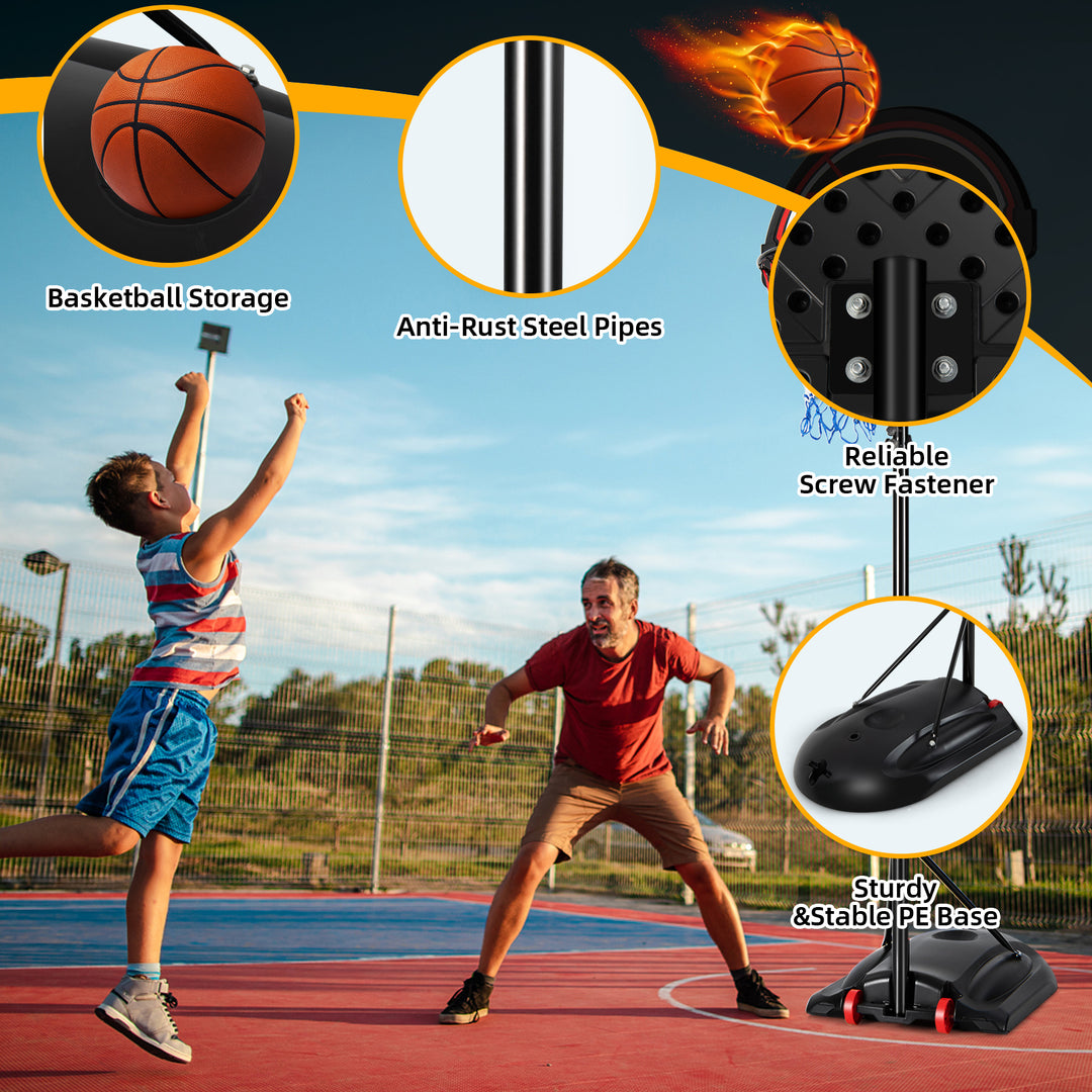 Basketball Hoop System with Adjustable Height