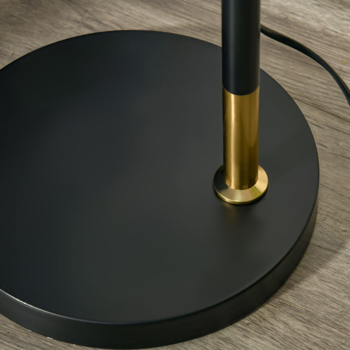 Arc Floor Lamp, Standing Reading Light, with Adjustable Lampshade, and Round Base for Living Room, Office, Bedroom, Black Gold