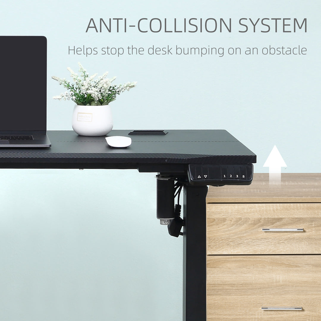 Electric Height Adjustable Standing Desk, 120 cm x 60 cm Memory Preset Stand Up Workstation for Home, Office, Black