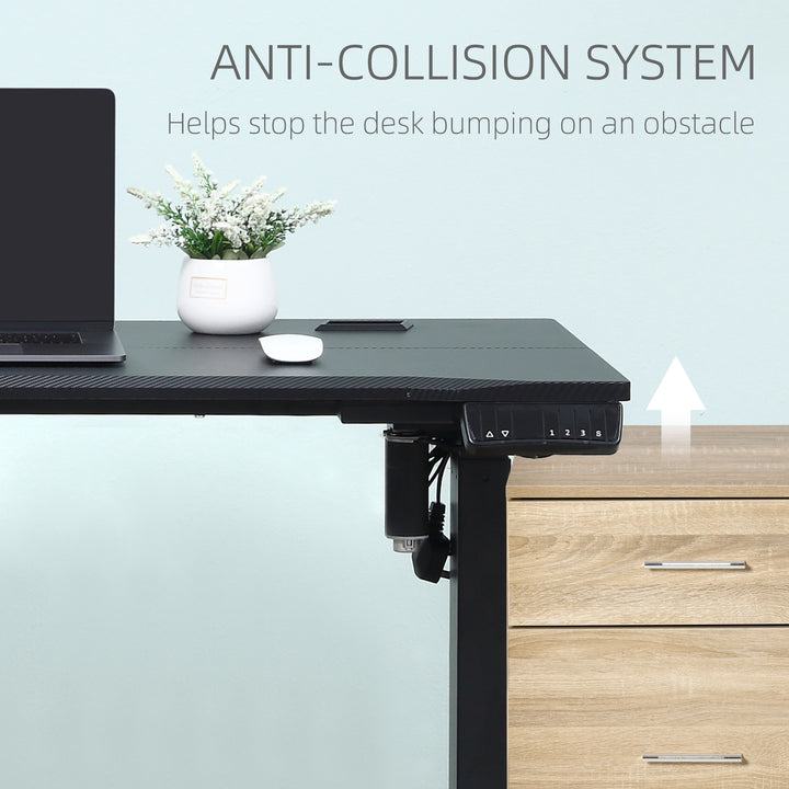 Electric Height Adjustable Standing Desk, 120 cm x 60 cm Memory Preset Stand Up Workstation for Home, Office, Black