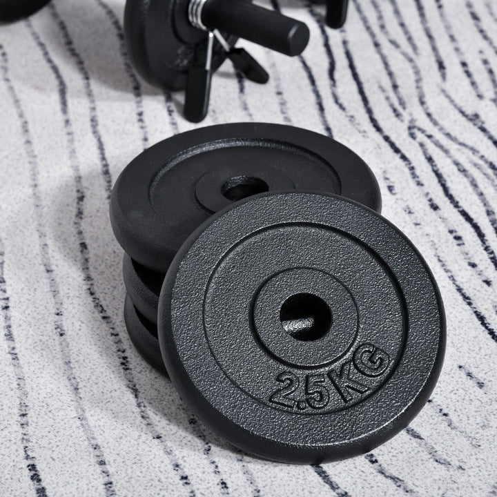 HOMCOM Adjustable Dumbbell Set of 2 with Solid Handle Portable Carry Case for Men and Woman Body Building Exercise Home Gym Office Black