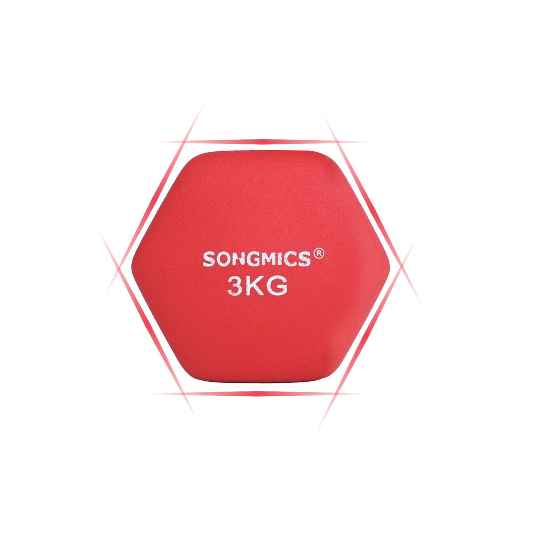 SONGMICS Women inches s SYL66RD Set of 2 Dumbbells - 2 x 3.0 kg - Red