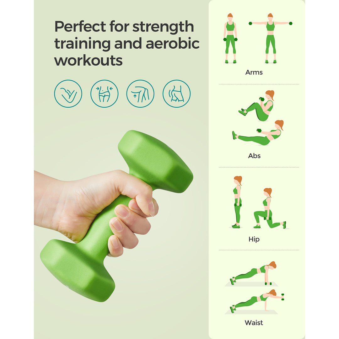 Set of 2 Dumbbells 2 x 2 kg Green