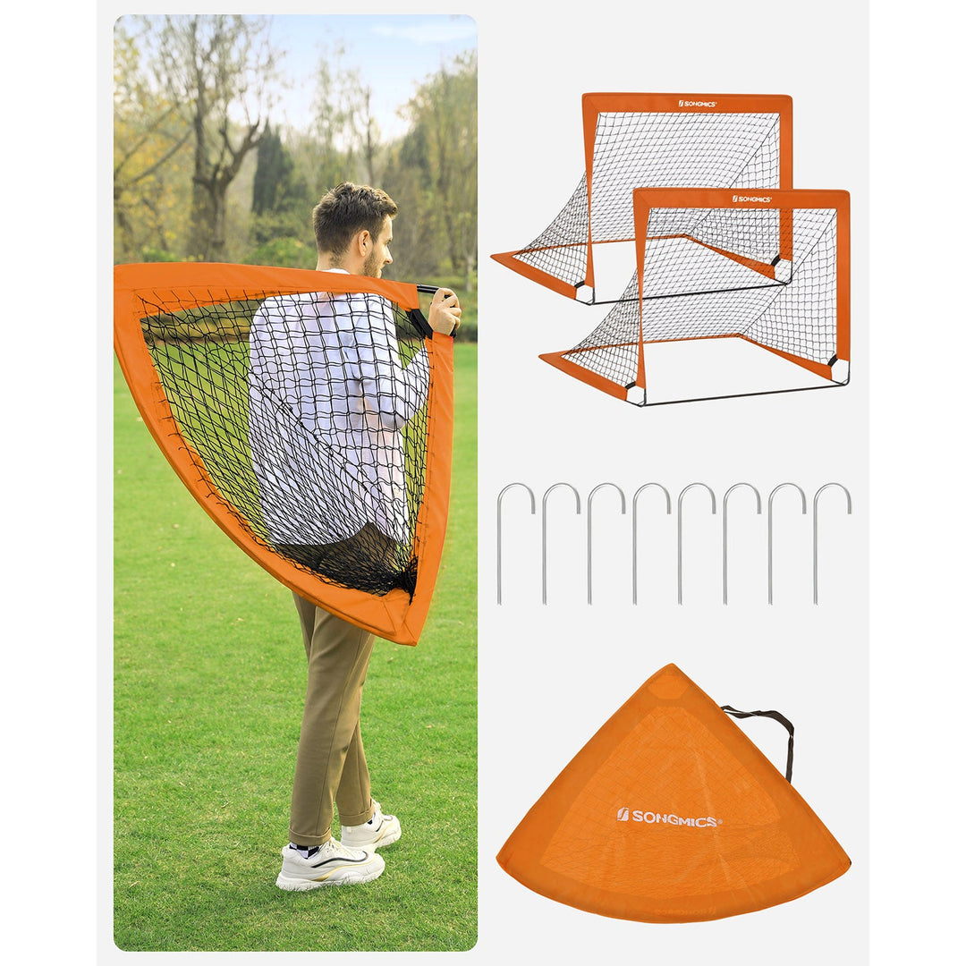 Set of 2 Children's Football Goals Orange