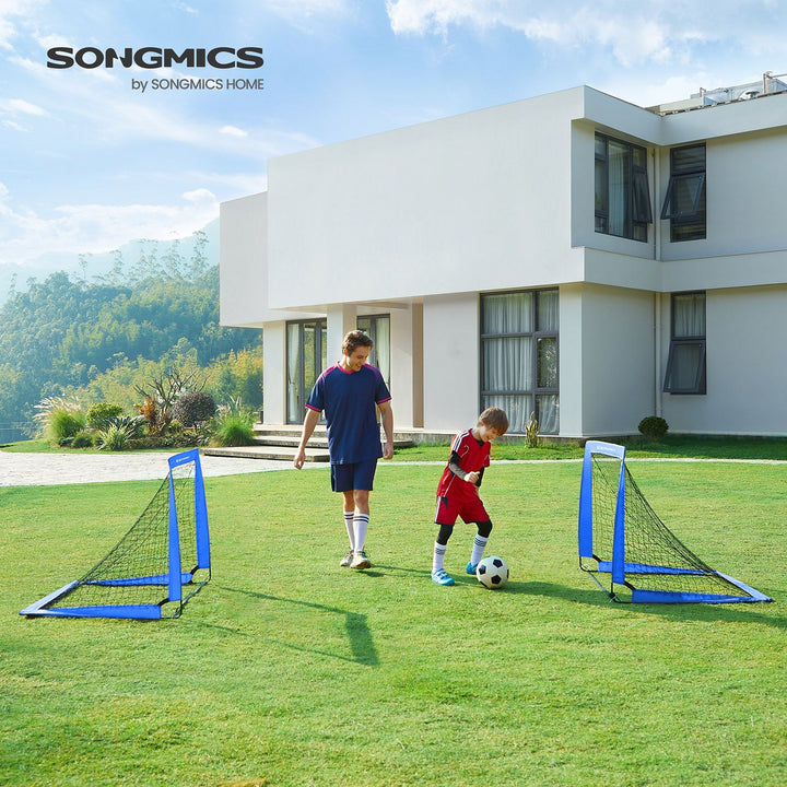 Set of 2 Children's Football Goals Blue