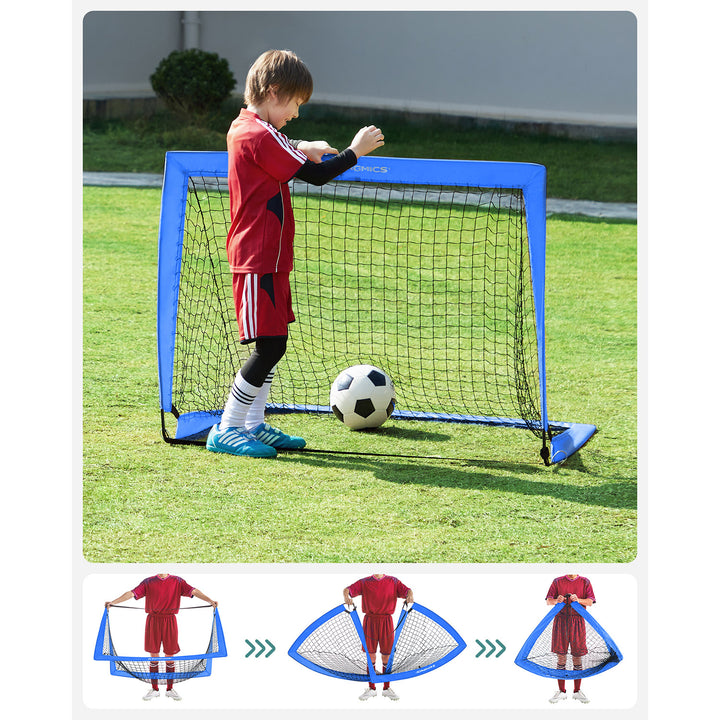 Set of 2 Children's Football Goals Blue